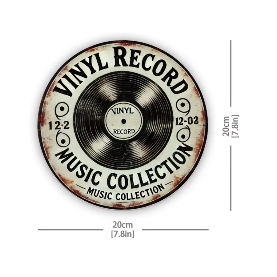 Vintage Metallschild Hello Young mit Schallplatten-Motiv für die Wanddekoration, rund, Durchmesser: 20 cm - Bild 2