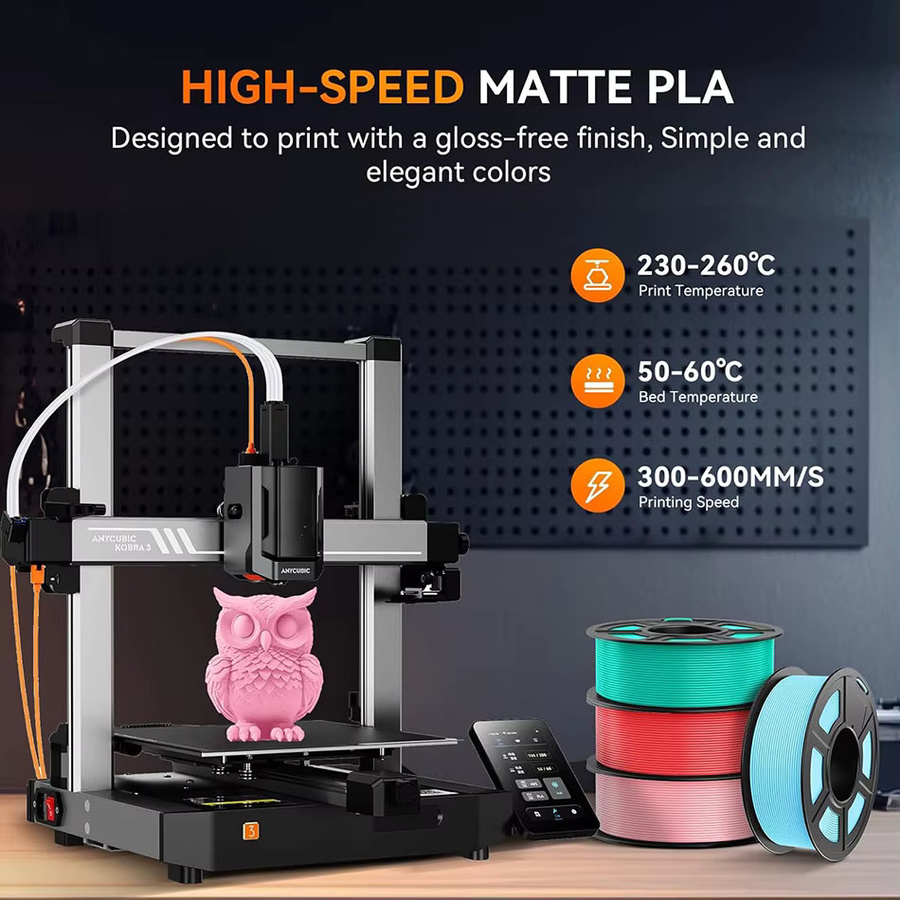 JAYO 3D PLA Classic Filament Matt Hochgeschwindigkeit 1,75 mm, 1,1 kg pro Rolle für FDM-Drucker - Bild 5