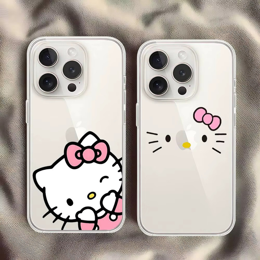 Transparente Hello Kitty Handyhülle im Kawaii Cartoon Design für Apple iPhone Modelle - Bild 4