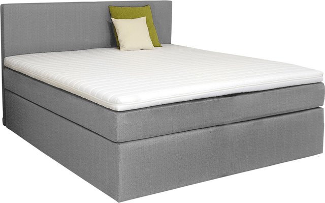 SUN GARDEN Boxspringbett Cairns in Grau mit Bonell-Federkern, B/T: 140 x 200 cm - Bild 1