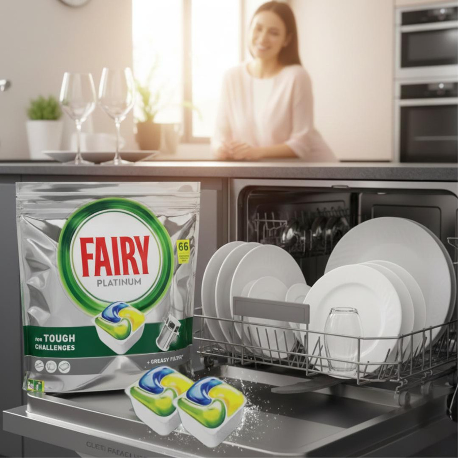 Fairy Platinum All-in-One Spülmaschinentabs Zitrone, 66 Stück, Multicolor - Bild 4