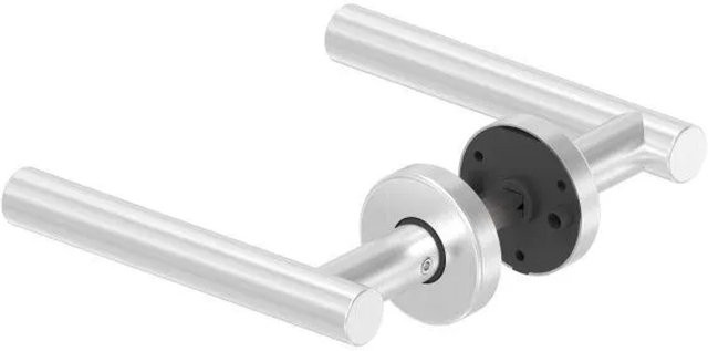 FeNau Türdrücker-Paar aus Edelstahl V2A in Silber, gebürstet, mit 8mm Drückerstift - Bild 1