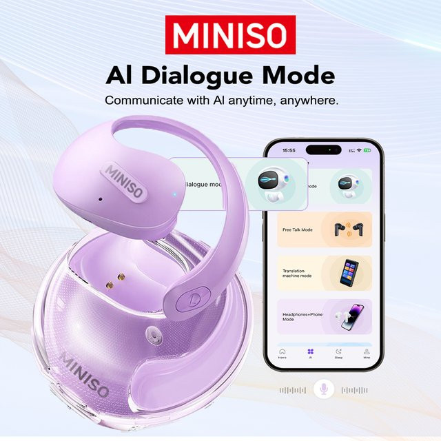 MINISO X15Pro Bluetooth Übersetzer Headset Drahtlose Kopfhörer in Schwarz - Bild 1