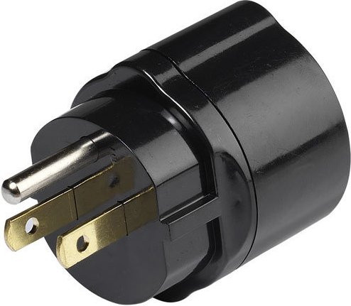 Vivanco Reisestecker USA mit Schuko Buchse in Schwarz - Bild 1