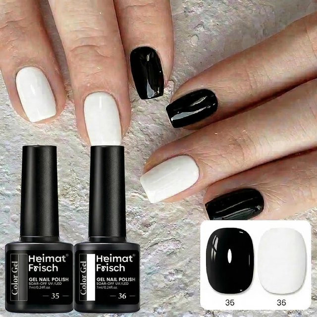 Heimat Frisch Nagelgel-Polish-Set, Schwarz-Weiß, Glänzend - Bild 1