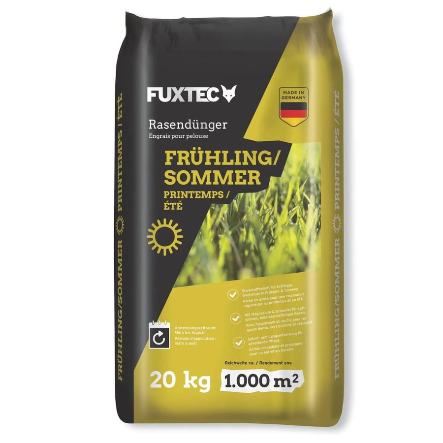 FUXTEC Rasendünger Frühling/Sommer FX-RDFS20 Stickstoffbetonte Formel mit Langzeitwirkung für bis zu 1000 m² - Bild 2