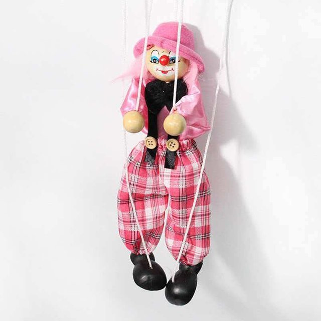 Binchi Outdoor Product Clownpuppe Holz-Marionettenpuppe, rosa, ab 14 Jahre - Bild 1