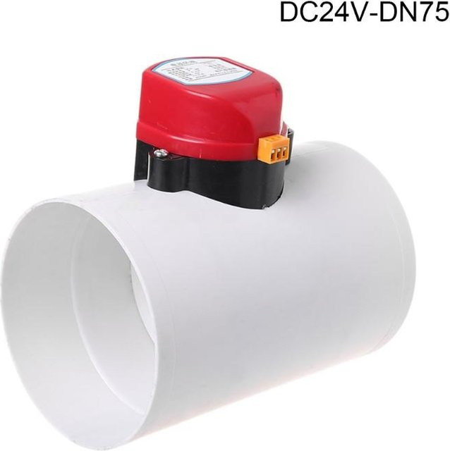 Motorisierter HVAC-Luftkanal-Dämpfer mit elektrischem Aktuator und Zonenklappe in Weiß, Innen-Ø: 75 mm, 110 mm oder 160 mm - Bild 1