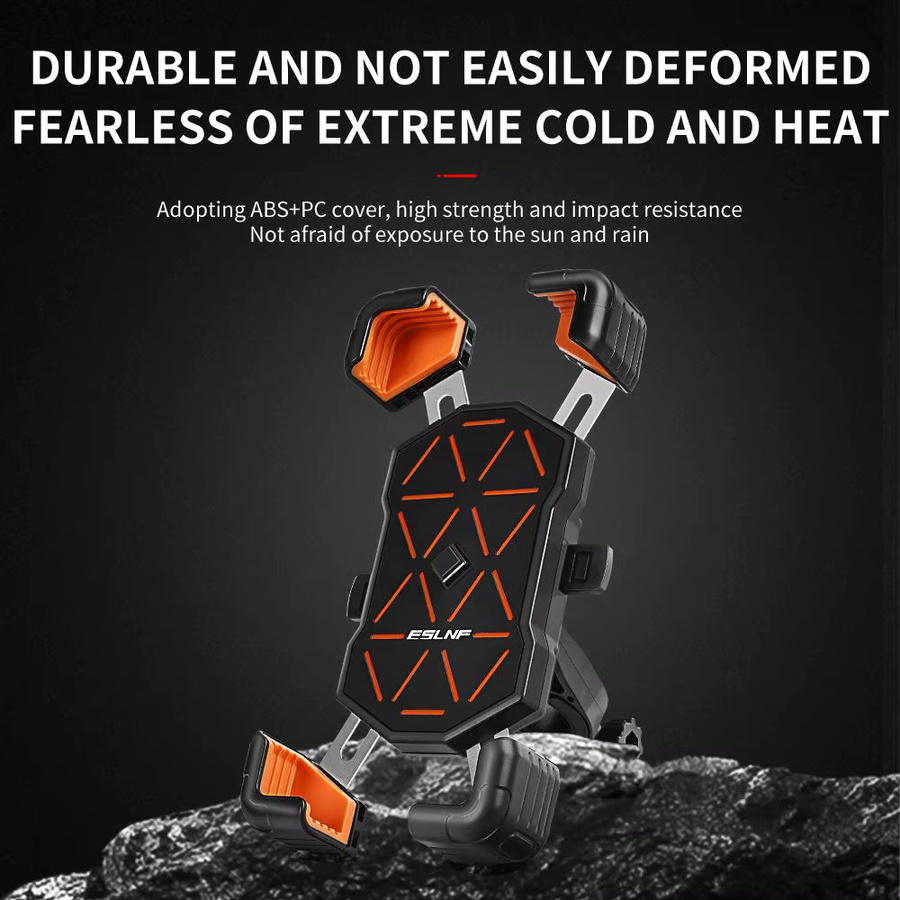 ESLNF Fahrrad-Handyhalter Universal 360 Grad Ansicht Telefonhalterung für 4,5 bis 7,2 Zoll in Schwarz und Orange - Bild 4
