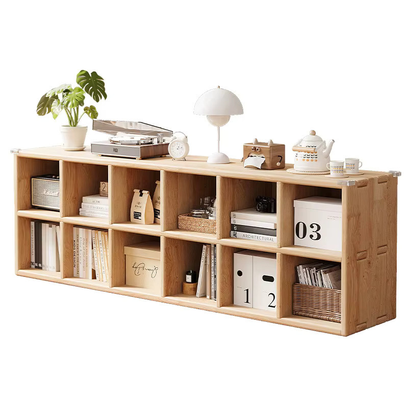MOYU Bücherregal aus massivem Kiefernholz in Braun, offenes Regal mit Zapfen- und Dübelverbindung für Home-Office und Arbeitszimmer, B/T/H: 60 x 30 x 30 cm - Bild 3