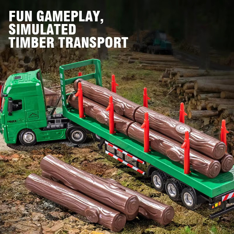 Huina Diecast Modell Lkw Transporter in Rot, 1:50 Scale Engineering Fahrzeug aus Metall und Holz für Sammler und Kinder - Bild 3