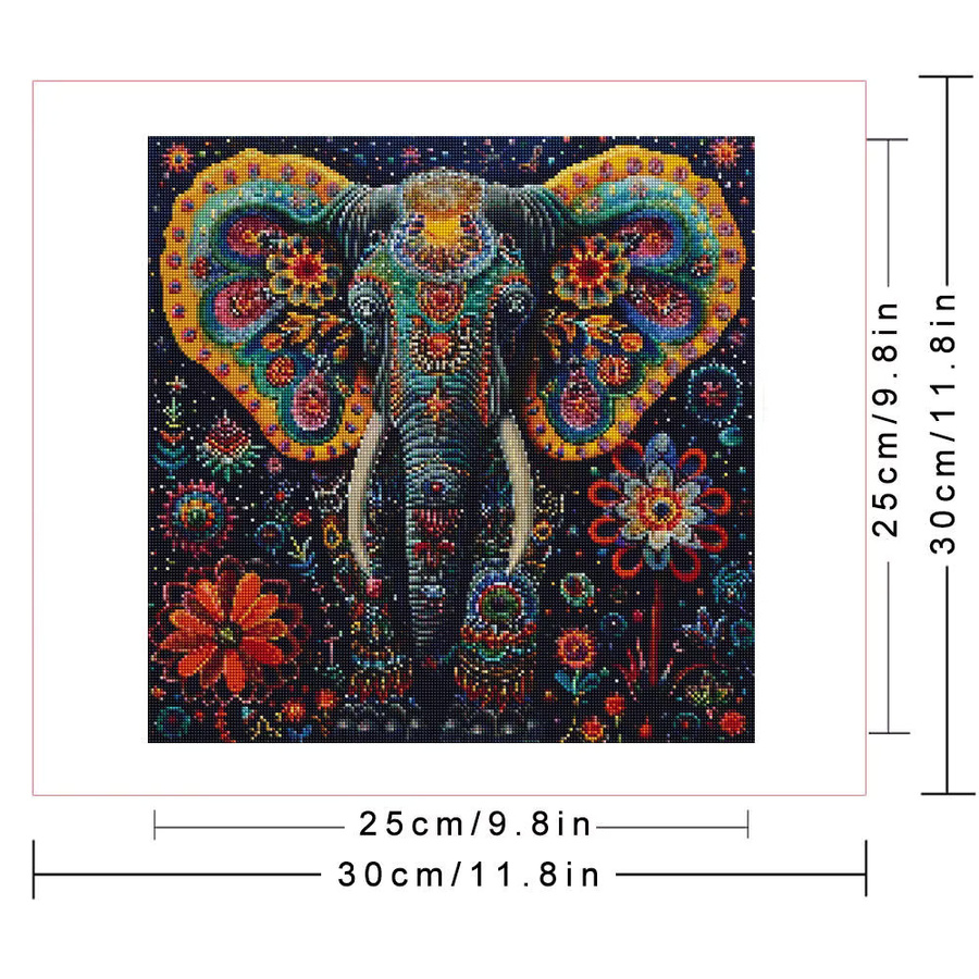 Huacan Diamant-Mosaik Set Elefant Wanddekoration Multicolour B/H: 20 x 20 cm - Bild 2