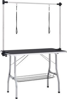 VidaXL Verstellbarer Hundepflegetisch aus Metall in Schwarz B: 60 cm, T: 110 cm, H: 76 cm - Bild 1
