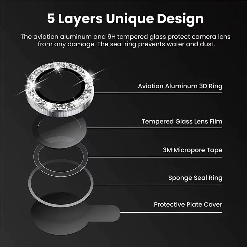 Ziai Kameraobjektivschutz aus Glas und Metall für Samsung Galaxy S24 FE S24+ S23+ S25 Plus in Schwarz oder Silber - Bild 3