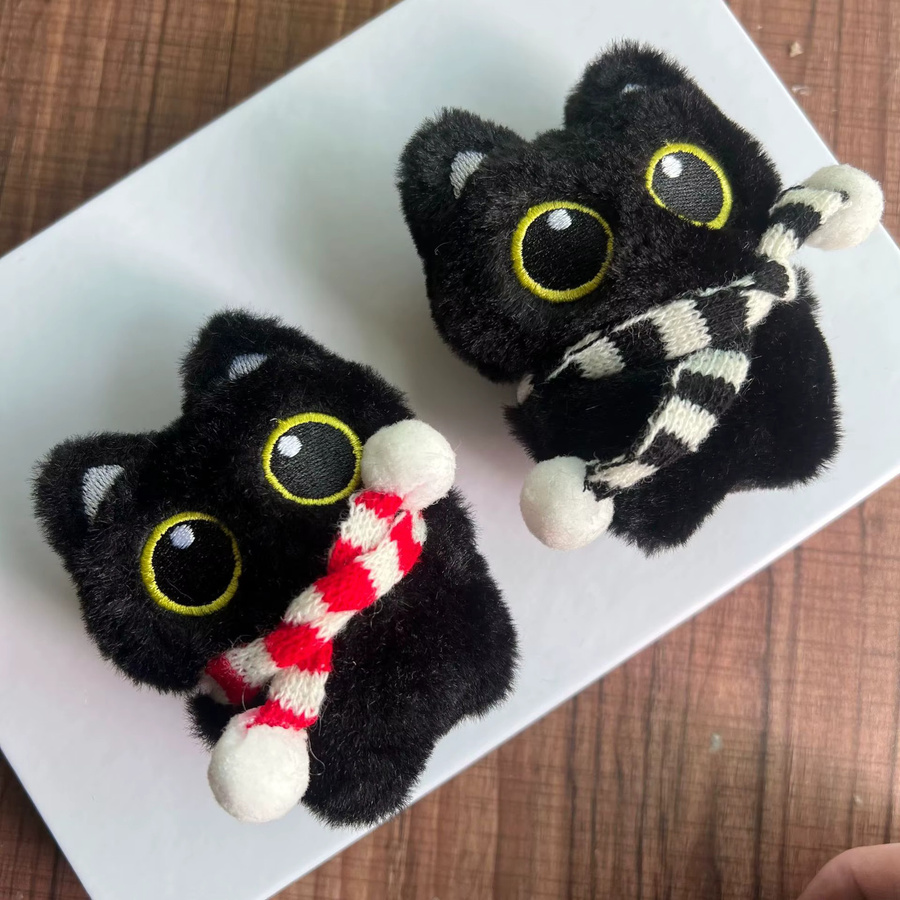 MOONBIFFY Schlüsselanhänger, Schwarze Katzenpuppe, Plüsch - Bild 3