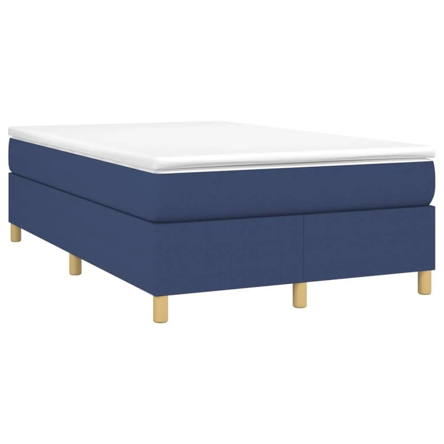 vidaXL Boxspringbett mit Matratze in Blau aus Stoff, B/T/H: 120 x 200 x 35 cm - Bild 2