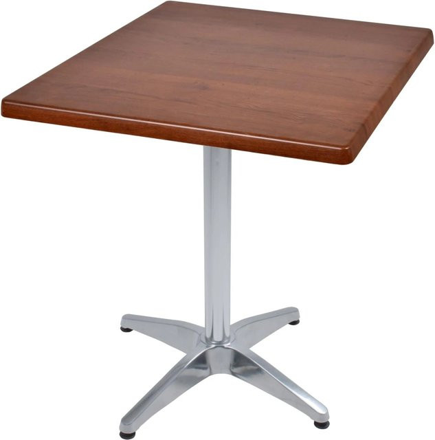 DELUKE Bistrotisch VIDOL quadratisch Dunkelbraun für Outdoor und Innenräume B/T/H: 70 x 70 x 66 cm - Bild 1