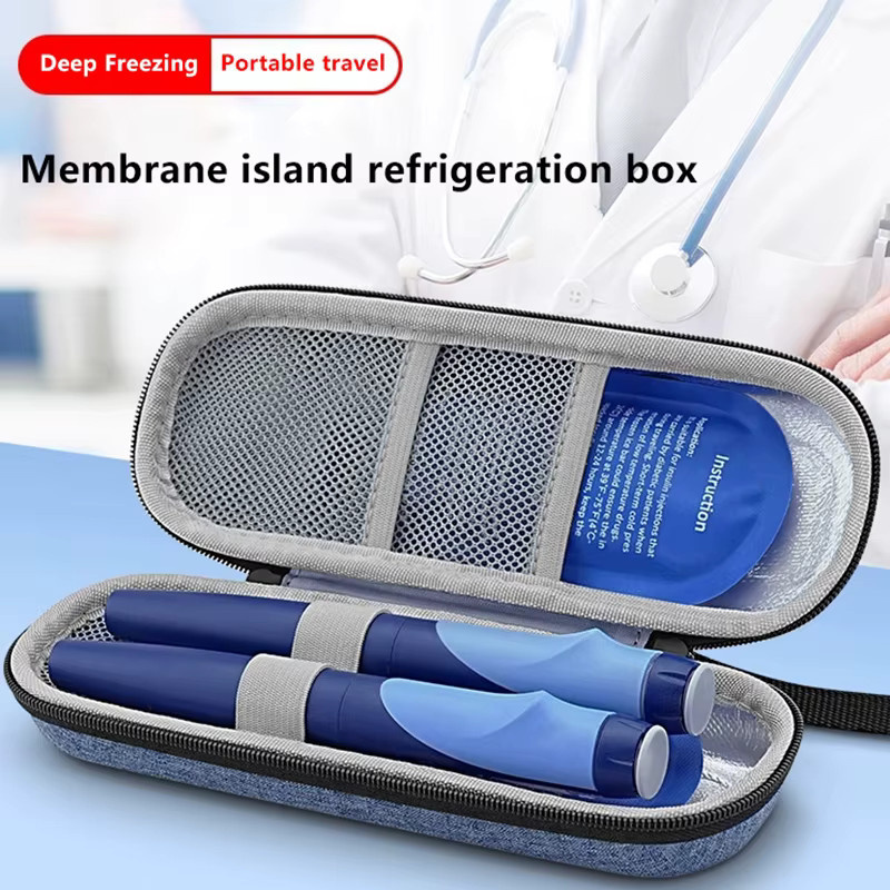 KuZHEN Tragbare Insulin-Kühltasche für Diabetiker in Blau mit hoher Kapazität für unterwegs - Bild 2