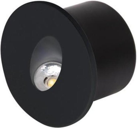 Runder LED-Wandspot in Schwarz mit 3W und 4000K Cool White für Treppen und Flure - Bild 1