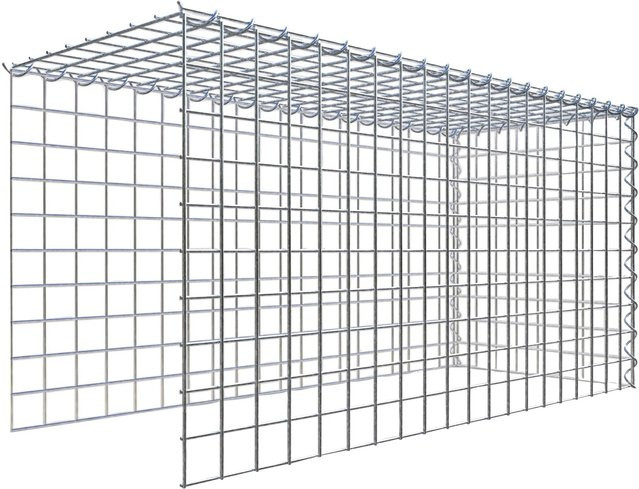 Gabiona Gabione-Anbaukorb Typ 4 aus Stahl, silbergrau, B/T/H: 50 x 100 x 40 cm - Bild 1