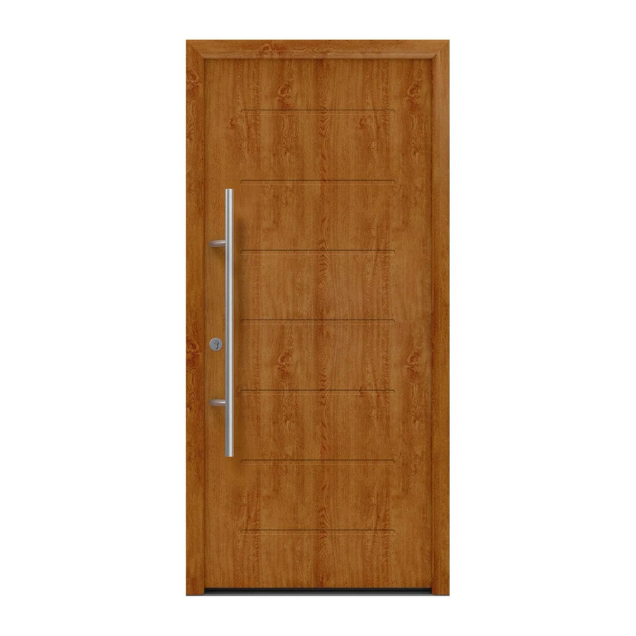 EcoStar Haustür Isopro Secur IPS 015 in Golden Oak, Farbe: Braun, B: 110 cm, H: 210 cm, DIN Links, RC2 Sicherheit, modern mit Aluminium und Stahl - Bild 2