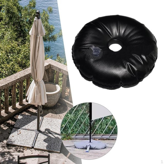Wassergewichtsbeutel aus PVC in Schwarz als winddichte Regenschirmbasis und faltbarer Flaggenständer für Outdoor-Halterungen - Bild 1