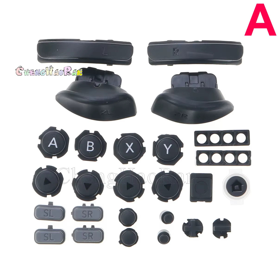 Ersatzteil-Set für Nintendo Switch Joy-Con L/R mit ABXY, D-Pad und Trigger-Tasten in Schwarz - Bild 2