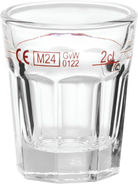 Van Well Stamper Lahnstein Shotglas mit Rotring-Eichung, transparent, 2 cl, 24er Set, Durchmesser: 4,5 cm, Höhe: 5,5 cm - Bild 1