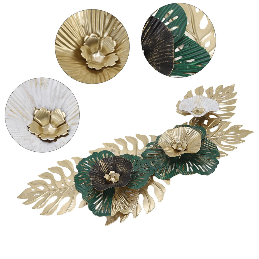 CosyHome Metall Wanddeko Floral mit 3D Wandskulptur im minimalistischen Nordeuropa Stil - Bild 2