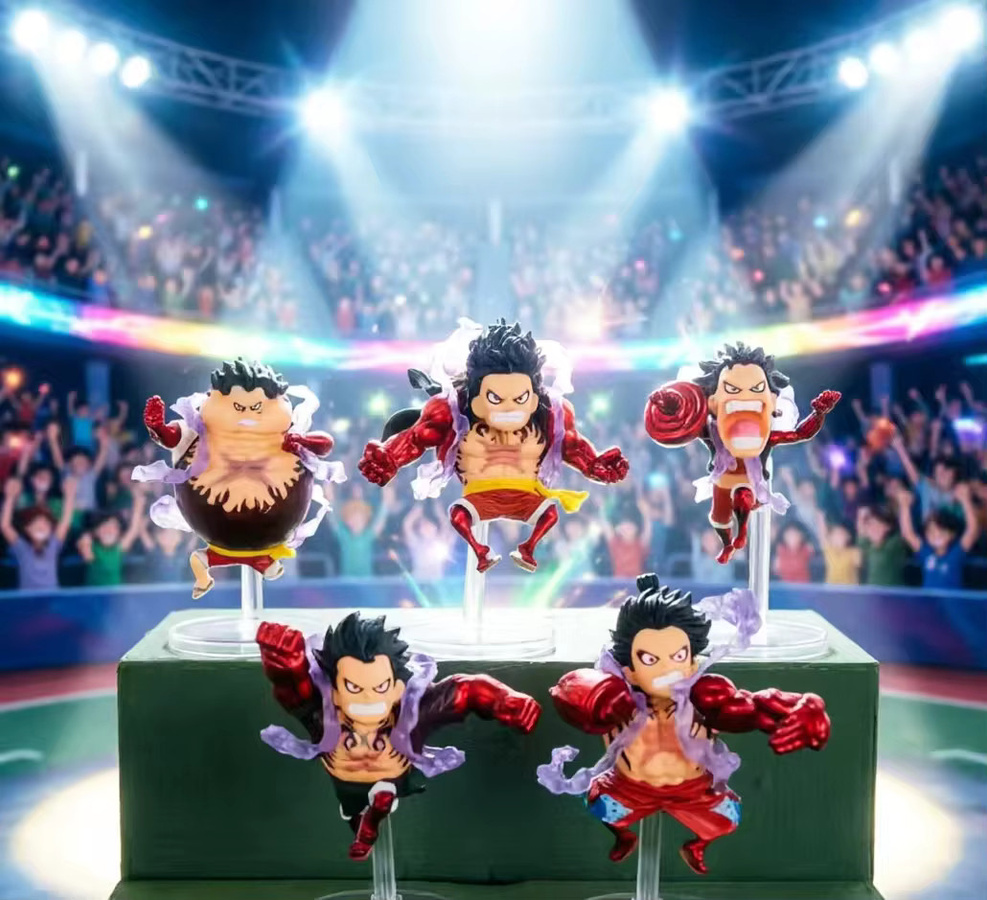 Bandai One Piece Gear 4 Luffy Actionfigur, 5-teiliges Set, Q-Version Anime - Bild 3