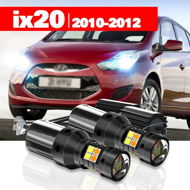 LECIBUBI LED Dual Mode Blinker und Tagfahrlicht DRL Set für Hyundai ix20, 2 Stück, Schwarz - Bild 1