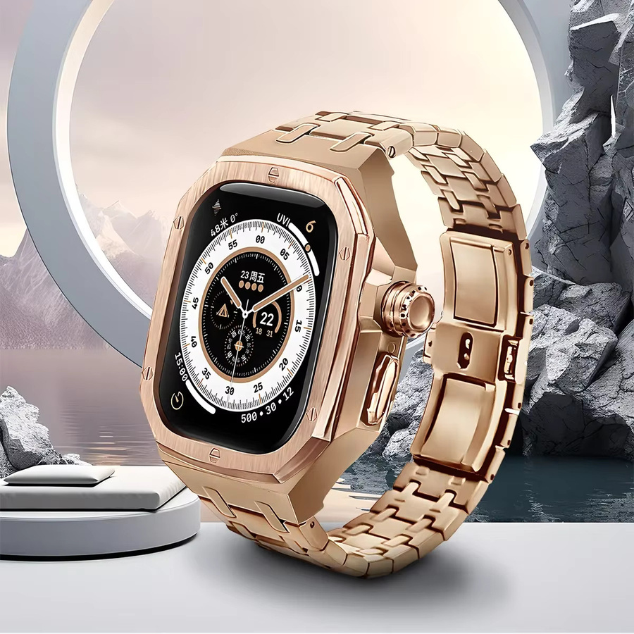 CAOWTAN Uhrenarmband und Gehäuse, Edelstahl, Silber, Apple Watch Ultra 49 mm, Unisex - Bild 2