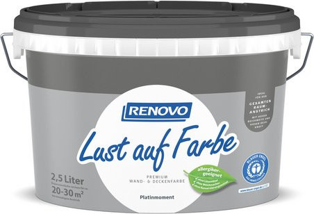 RENOVO Dispersionsfarbe Grau Matt, lösungsmittelfrei, 2,5 l - Bild 1