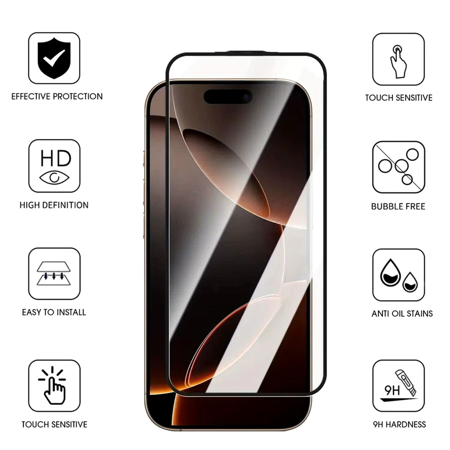 DIXSG 3-teiliges Displayschutz-Set für iPhone 17 16 15 14 13 12 11 Pro Max Plus in Transparent, luftstaubfreie und einfache Installation aus Glas - Bild 4