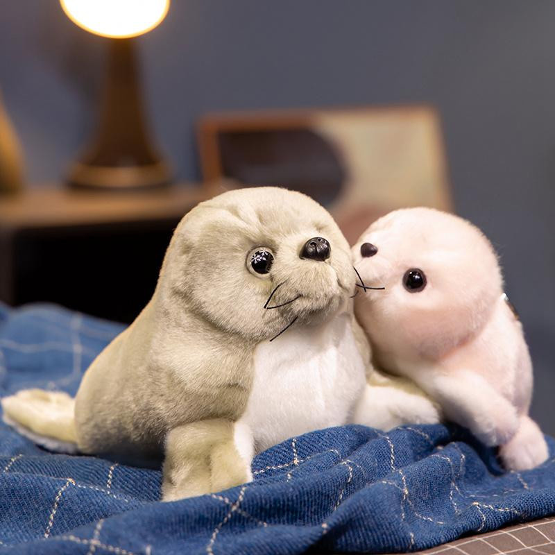 Süßer Mu Cheng Robbe Plüschpuppe Blaues Meerestier Stofftier - Bild 3