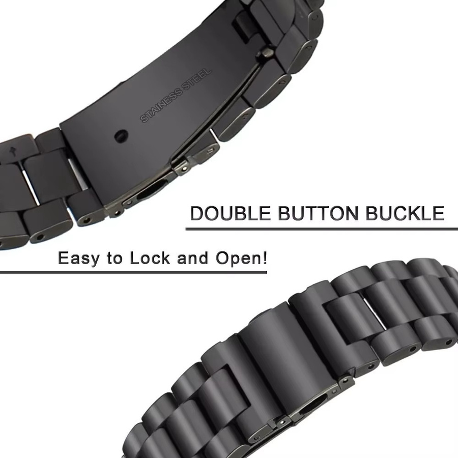 Aotelayer Uhrenarmband Edelstahl, Schwarz, Unisex - Bild 3