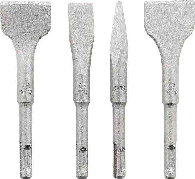 Parkside SDS Plus Meißel-Set aus Stahl in Silber, 4-teilig (3x Langmeißel und 1x Kurzmeißel) für Stein - Bild 1