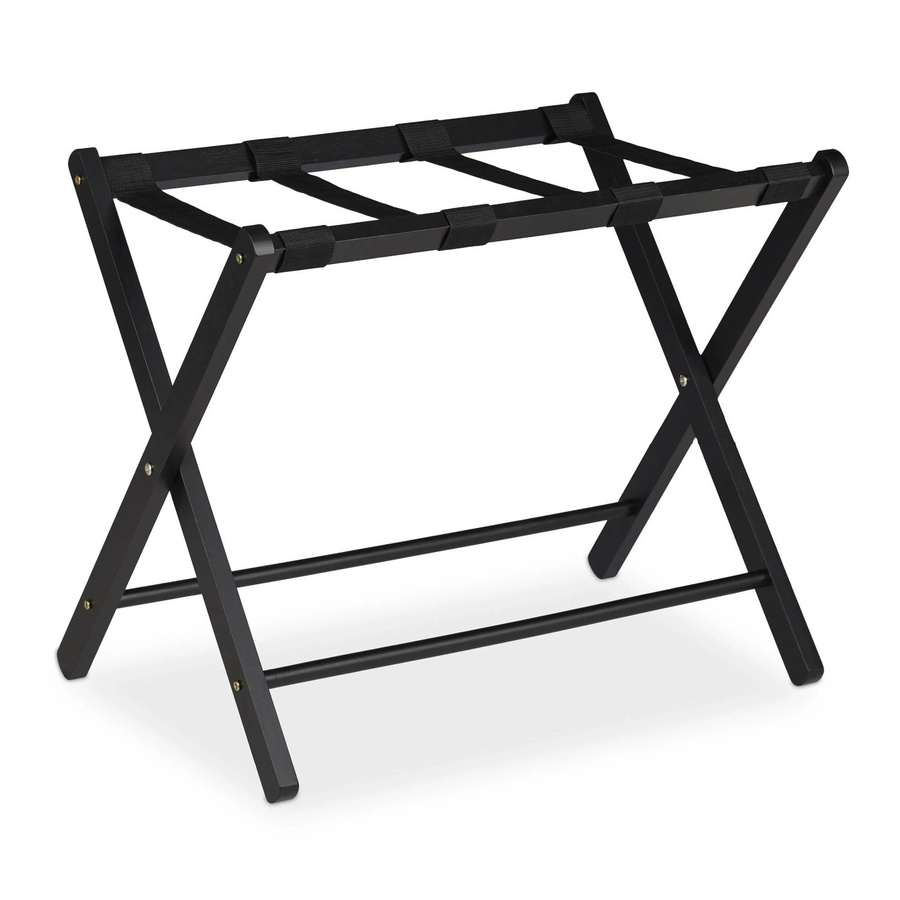 Klappbarer Kofferständer aus Holz von Relaxdays in Schwarz, B/T/H: 54,5 x 66 x 44 cm - Bild 2