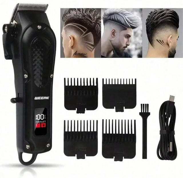 XMSJ T9 Vintage Akku-Haarschneider, Nasenhaarschneider-Set, Herren, black - Bild 1