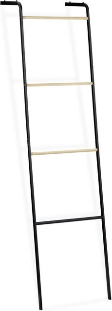 Relaxdays Handtuchleiter aus Eisen in Schwarz, anlehnbar und modern, Höhe: 160 cm, Breite: 40 cm, Tiefe: 26 cm - Bild 1