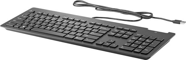 HP Business Slim v2 Smartcard Keyboard Tastatur mit Chipkartenleser Schwarz DE Layout QWERTZ USB-A Membran - Bild 1