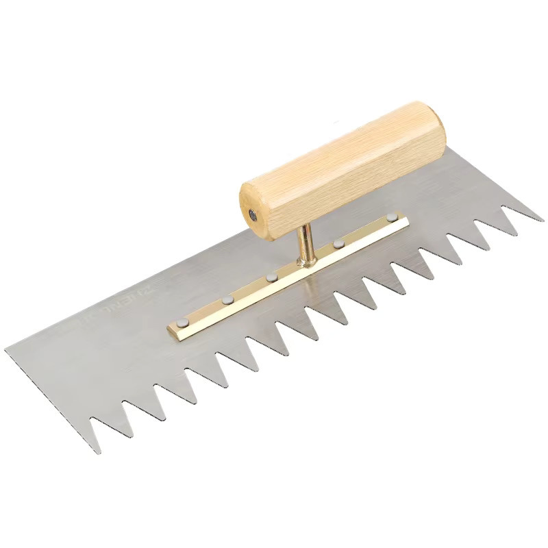 Gezackte Kelle für Fliesen und Verputzarbeiten in Silber, Breite: 30,0 cm, Tiefe: 10,0 cm - Bild 4