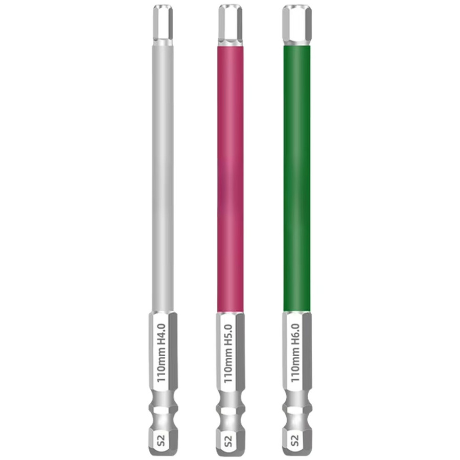 DAZZLEEX Sechskant-Schraubendreher-Bits Schlagfest und Rutschfest, Spezial-Schlitz- und Kreuzschraubendreher-Bits, Multicolor, Länge: 110 mm - Bild 2