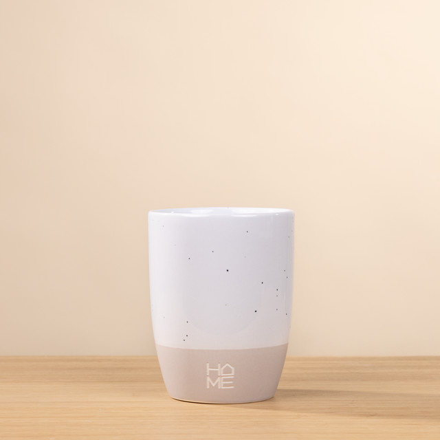 BLUME2000 Becher HOME Weiß mit gepunktetem Design - Bild 1