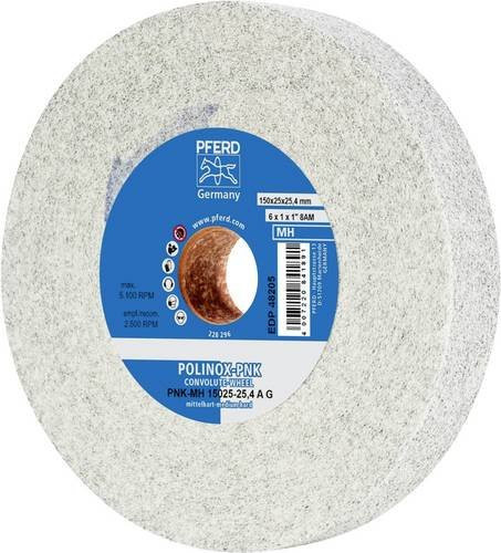 PFERD TOOLS POLINOX Gewickeltes Vlies-Rad PNK für das Finish, Durchmesser: 150 mm, Breite: 25 mm, Bohrung-Ø: 25,4 mm, Körnung: A Grob, Mittelhart - Bild 1