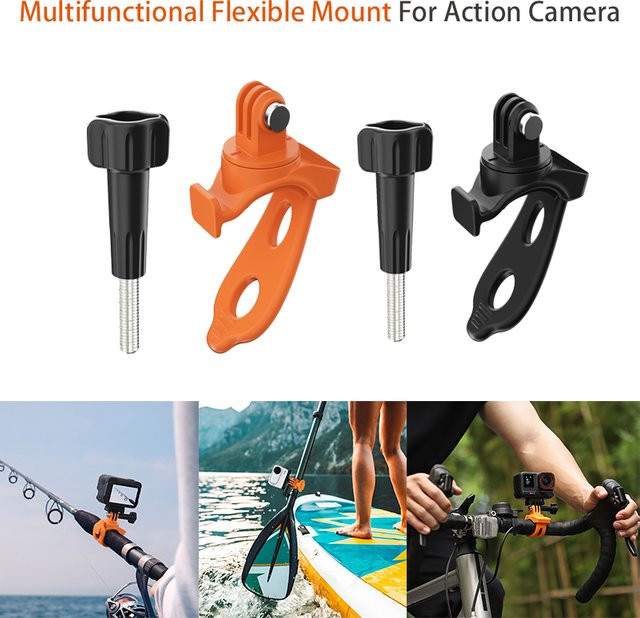 Universelle flexible Riemenhalterung in Orange für DJI Pocket 3, Action 5 Pro, Insta360 Ace Pro 2 und GoPro 13 Action-Kameras - Bild 1