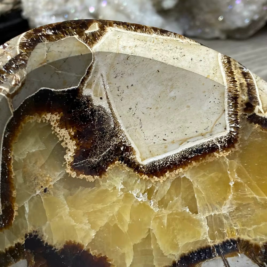 CrystalHola Septarian Schüssel aus poliertem Naturstein in Mehrfarbig, runde Dekoschale für dein Zuhause oder Büro - Bild 3