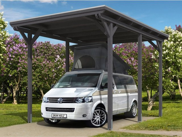 Skan Holz Carport Emsland Caravan in Schiefergrau, B/T: 404 x 604 cm - Bild 1