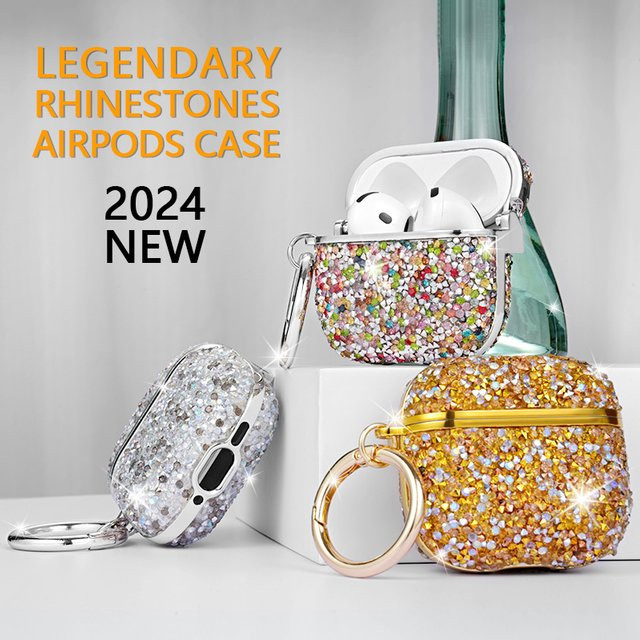 Silikonhülle für Apple AirPods in Multicolor mit funkelnden Diamanten als Schutzhülle für AirPods 4, 3, Pro, 2 und 1 - Bild 1