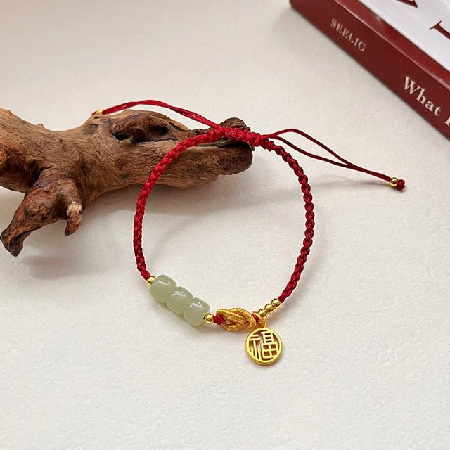Shajin Armband, Kupfer, Antikgold, Rotes Seil, Damen - Bild 1